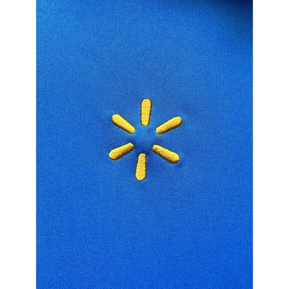 Walmart Shirt Womens XL Blue Polo Uniform Employee Work Button front - Picture 6 of 6
